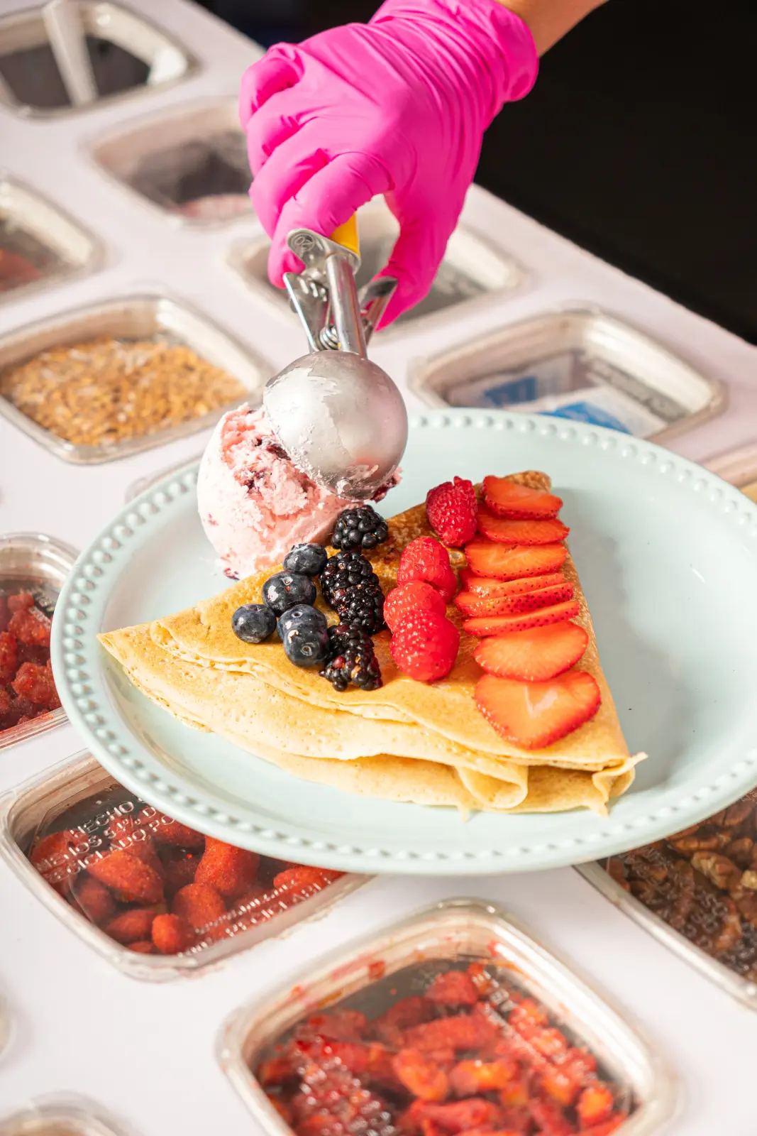 Barra de postres montada para un evento privado